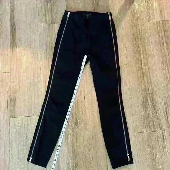rag & bone Rose Gold Zipper Chatel Black Pants Size - 4 - Picture 2 of 5